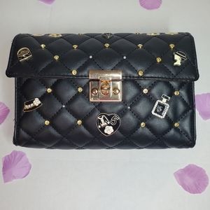 DIY Shein Quilted Twist Lock Flap Square Bag, Chain Strap Crossbody Bag-Black